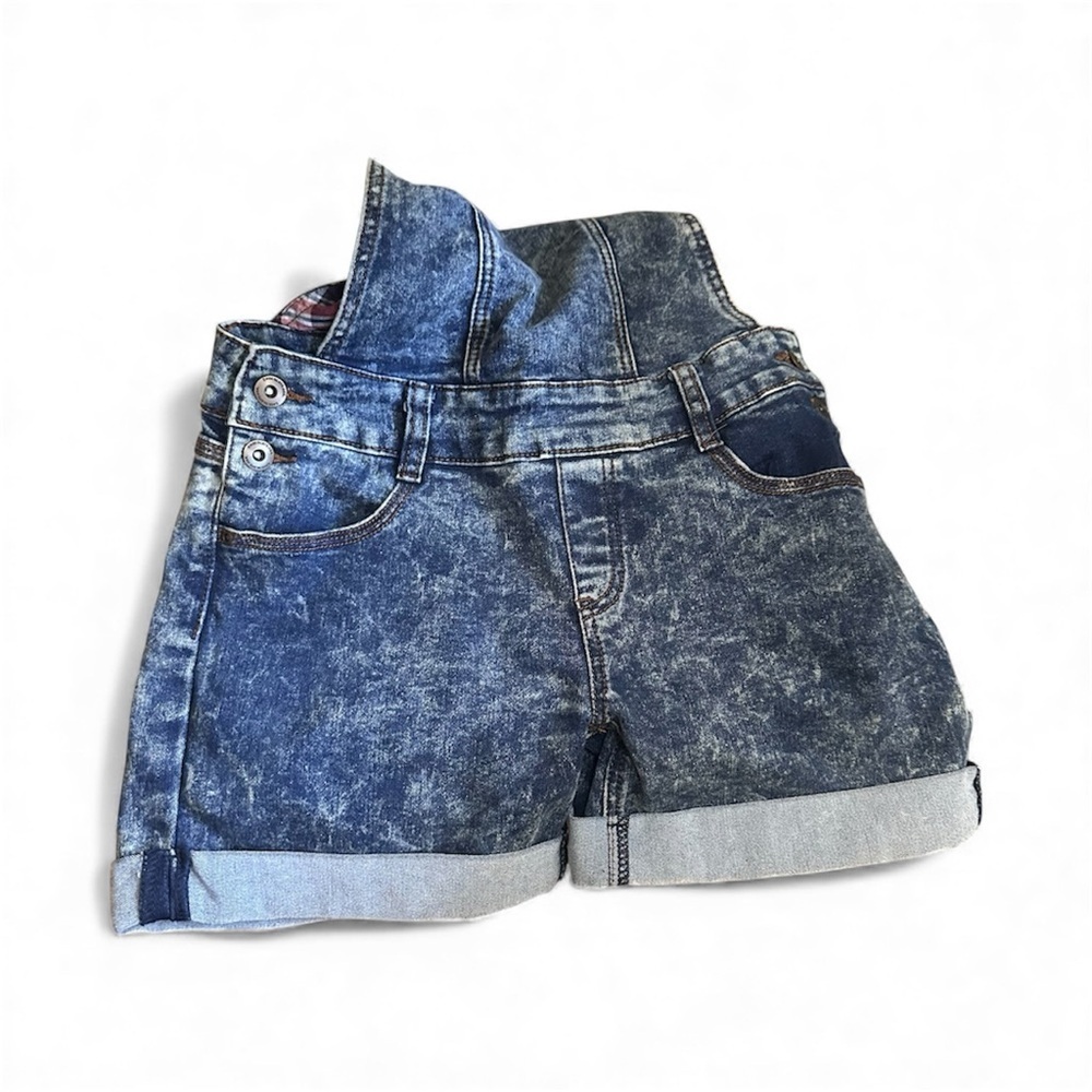 Chocolate Women's Distressed Jean Shorts Overalls - Picture 3 of 4